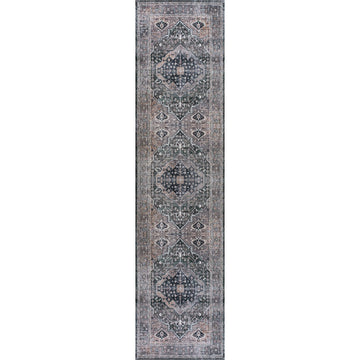 Alacati Ogee Medallion Washable Area Rug